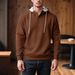 Men's Clothing Autumn And Winter European And American Men's Solid Color Jacquard Hooded Sweatshirt Loose Sports Casual Top Jacket_viptrois.com