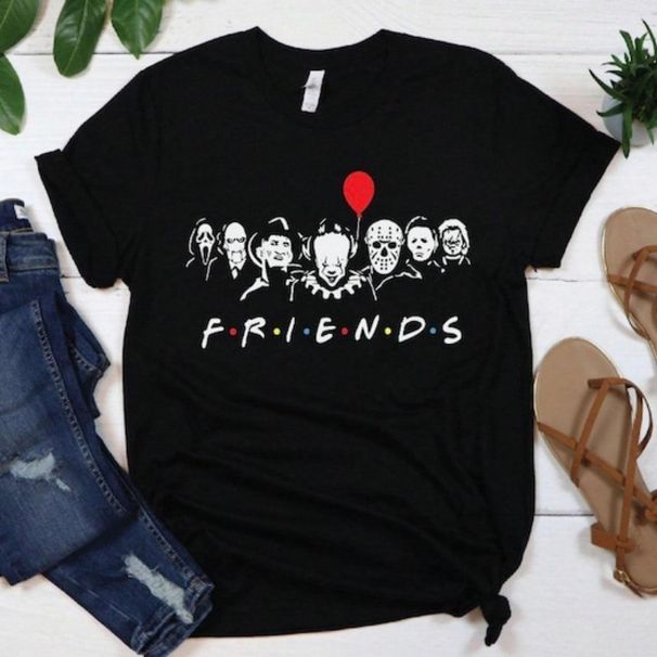 Amigos, Película Asesinos Películas Terror, Camisetas Halloween, Temporada Espeluznante, Camiseta Gráfica Halloween Tela_viptrois.com