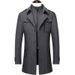 Men's Clothing Wool Blend Overcoat With Belt - Classic British Style Long Coat For Winter, Business & Casual Wear (Grey, Black, Navy, Camel, Brown)_viptrois.com