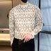 Autumn And Winter Crew Neck Sweater Men's Casual Loose Korean Version Trend Warm Middle Neck Bottoming Sweater Knitted Sweater_viptrois.com