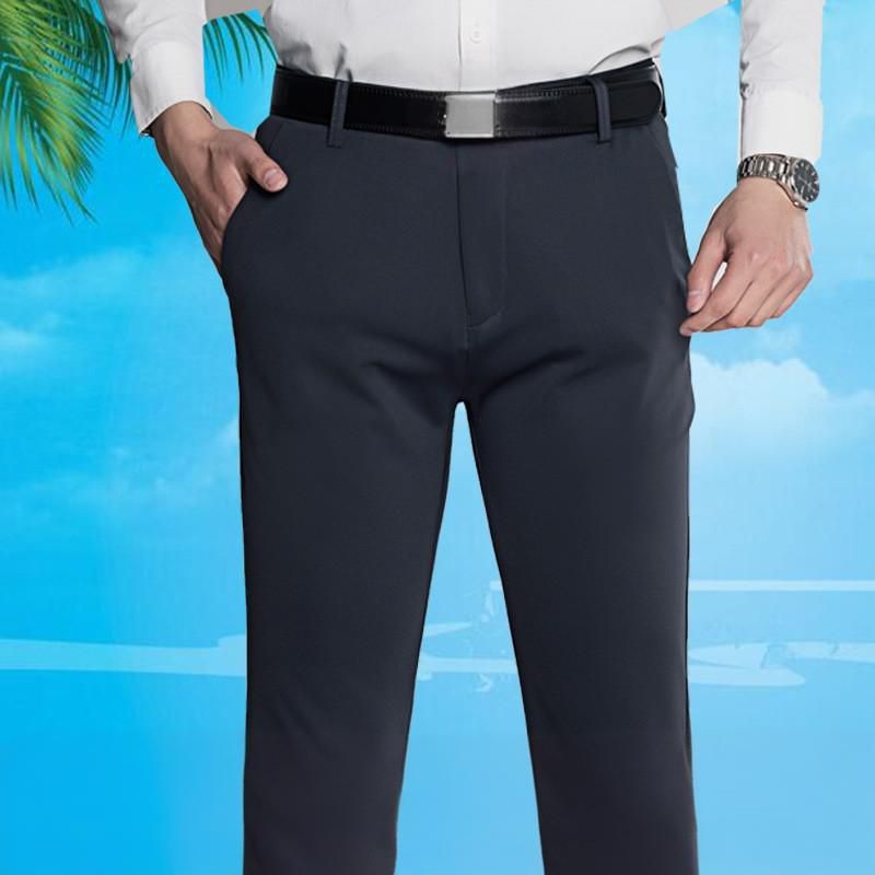 Men's Clothing Stretch Casual Pants Lightweight Breathable Straight Fit Trousers For All Seasons, High Elasticity Wrinkle-Free, Multiple Colors_viptrois.com