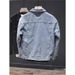 Men's Clothing Slim Fit Washed Workwear Jacket Long Sleeves Denim Japanese Streetwear Brand Pocket Retro Street Style Suit_viptrois.com