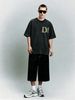 Vintage Cartoon Letter Graphic 230G Washed Cotton Oversized T-Shirt Men's Casual Luxury Short Sleeve Summer Tee_viptrois.com