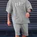 Men's Clothing Short Sleeved Shorts Men's Summer 2024 Trend Hong Kong Style Handsome Personality Sexy Complete Set ME2 MA1_viptrois.com