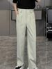 Men's Clothing Flowy, Loose Fitting, Three Dimensional Pleated Casual Trousers For Men Straight Leg Design, Height Enhancing Casual Trousers_viptrois.com