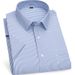 Men's Clothing Summer Short Sleeve Shirt - Wrinkle-Free Striped Business Casual Workwear, Breathable & Comfortable Office Blouse, Slim Fit_viptrois.com