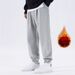 Fleece Straight-leg Loose Sweatpants For Men In The Autumn Korean Style, Featuring A Fashionable And Simple Drape_viptrois.com