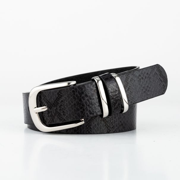 New Leopard Print Snake Print Women's Belt Double Ring Ring Pin Buckle European And American Versatile Jeans Niche Belt Women's Wholesale_viptrois.com