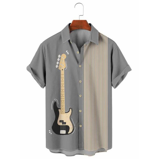 Men's Clothing Summer Fashion 3D Printed Short Sleeved Shirt Large Size Loose Holiday Beach Shirt_viptrois.com