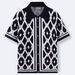 Clothing European And American Men's Knitted Polo Shirt Summer New Jacquard Short Sleeve Cardigan Knitwear SY0033_viptrois.com
