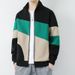 Men's Casual Zip-Up Hooded Jacket - Lightweight Spring/Fall Outerwear With Stand Collar & Drop Shoulder Design_viptrois.com