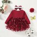 Kids' Clothing Infants And Children's Pit Striped Tops With Bow Mesh Dresses_viptrois.com