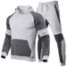 Men's Clothing New Men's Fashion Large Size Color Matching Splicing Sweatshirt Hooded Suit Dropshipping_viptrois.com