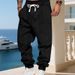 Men's Clothing Loose Sports Jogging Casual Jacquard Sweatpants Winter Casual Jogger Pants With Elastic Cuffs Loose Fit Comfortable Athletic Trousers_viptrois.com