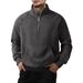 Men's Clothing Fleece Stand Collar Half-Zip Pullover Hoodie - Loose Fit Long Sleeve Sweatshirt For Winter (White, Black, Gray, Navy, Camel)_viptrois.com