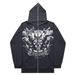 Hoodie Sweatshirt Gothic High Street Full Zipper Oversized Unisex Streetwear Y2 Jacket_viptrois.com