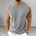 Men's Clothing Spring And Summer Knitted Sweater Men's Round Neck Sleeveless Hollow Top Outdoor Beach Large Size Men's Clothing_viptrois.com