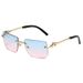 Frameless Fashion Metal Sunglasses - Trendy Leopard Print Design With UV400 Protection (Street Style Eyewear)_viptrois.com
