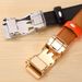 Genuine Leather Belt Casual Korean Style All Match Ladies Automatic Buckle Love Buckle Belt Women's Belt Pure Cowhide Candy Color_viptrois.com