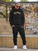 Fashion Brand Printing Leisure Sports Mens Suit Autumn and Winter Fleece lined Mens Pullover Hoodie Clothing Two pieces Set_viptrois.com