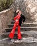 Mother & Kids M8009 children's clothing spring fashion new long sleeved suit color matching two piece set girls_viptrois.com