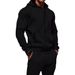 Men's Clothing autumn and winter men's solid color plus velvet warm waterproof zipper long sleeve hooded casual sports suit_viptrois.com