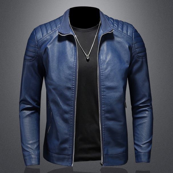 Standing Collar Trendy Jacket, New Leather Jacket For , Slim Fit Korean Version, Handsome Spring And Autumn Men's_viptrois.com