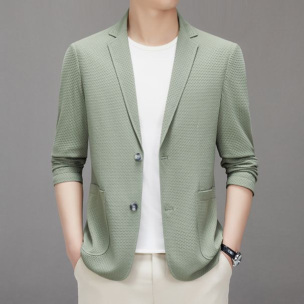 Men's Clothing Lashibert Nylon Spandex Elastic Unlined Hemming Sunscreen Suit Men's Spring And Summer Thin Single Layer Non Iron Suit_viptrois.com
