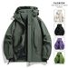 "Unisex Waterproof Windbreaker Jacket – Lightweight Polyester Raincoat With Hood For Outdoor Adventures & Streetwear"_viptrois.com