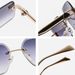 Men's Sunglasses New Small Frameless Sunglasses Plastic PC Trimmed UV Protection Fashion Square Frame Gradient Sun Protection Sunglasses_viptrois.com