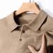 Autumn And Winter Light Luxury Men's Cashmere Sweater Winter Business Leisure Versatile Solid Color Lapel Embroidered Sweater_viptrois.com