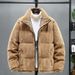 Men's Corduroy Puffer Jacket – Winter Loose Fit Thickened Stand Collar Coat, Retro Streetwear Style (M-5XL, Khaki/Black/Dark Grey)_viptrois.com