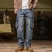 Foreign Trade Ami Kaji Hip-hop Pants Men's Nostalgic Retro Multi-pocket Fat Man Tooling Skateboard Wide-footed Pants Men's Straight_viptrois.com