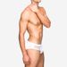 UXH Men's Nylon Mesh Patchwork White Swim Trunks Semi-Transparent Sexy Swimming Beach Triangle_viptrois.com