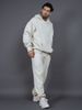 K New Thickened Hooded Sweatshirt For Men, Loose Drop Shoulder Solid Color Pullover_viptrois.com