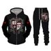 Autumn And Winter Sweater Element Knight Series 3D Sportswear Men's Zipper Hoodie Sweatpants Set_viptrois.com