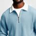 Men's Waffle Knit Zip-Up Hoodie - Long Sleeve Casual Pullover With Jacquard Texture (Army Green/Violet/Sky Blue/Gray, S-XXXL)_viptrois.com