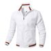 Men's Lightweight Stand Collar Jacket - Waterproof Windbreaker With Multi-Pockets, Slim Fit Zippered Casual Coat For Spring/Fall_viptrois.com