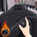 Autumn Winter Chenille Half Turtleneck Lined Thickened Sweater Integrated Fleece Warm Inner Knitted Men's Base Shirt_viptrois.com
