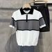 Men's Summer Striped Polo Shirt Short Sleeved Trendy Printed Top For Younger Men_viptrois.com