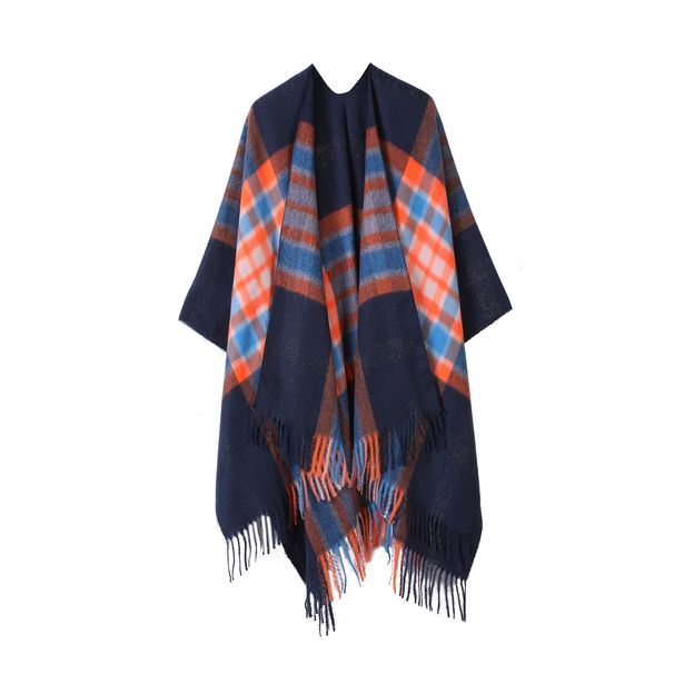 Unisex Scarf Fashion Classic Scottish Plaid Shawl Fashion All-match Tassel Large Scarf _viptrois.com