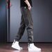 Men's Casual Jogger Pants Streetwear Drop Cargo Adjustable Drawstring Khaki Black Gray_viptrois.com
