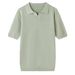 Men's Clothing New Business Commuting Simple Casual Lapel Polo Shirt Top Versatile Popular Knitted T Shirt Short Sleeved Men_viptrois.com