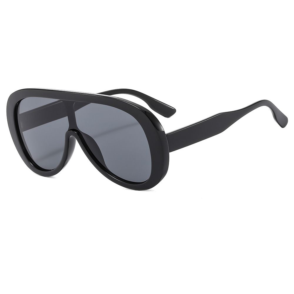 New One-piece Large-frame Sunglasses European And American Cross-border Large-frame Sunshade Sunglasses Fashionable Wear Versatile Sunglasses_viptrois.com