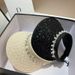 French Light Luxury Small Fragrant Wind Pearl Water Diamond Sunscreen Hollow Top Summer Outdoor Foldable Ice Silk UV_viptrois.com
