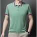 Men's Clothing Summer Men's Short Sleeved Polo Shirt Business Casual Jacquard Lapel T Shirt Ice Silk Breathable Casual All Match Polo Shirt_viptrois.com