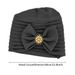 Women's Hijab New beaded bow hat space layer fabric solid color ethnic hat Baotou hat_viptrois.com