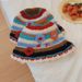 Colorful Flower Knitted Fisherman Sweet And Cute Girl, Contrast Color Bowl Versatile, Show Face, Small Woolen Hat,_viptrois.com