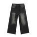 Men's Clothing | 2024 Summer New Arrivals High Street Retro Whisker Washed Black and Gray Jeans_viptrois.com