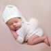 Ylsteed 2 Pieces Set Newborn Photo Shooting Clothes Knitting Baby Boy Jumpsuit with Pompom Hat Infant Photography Props_viptrois.com